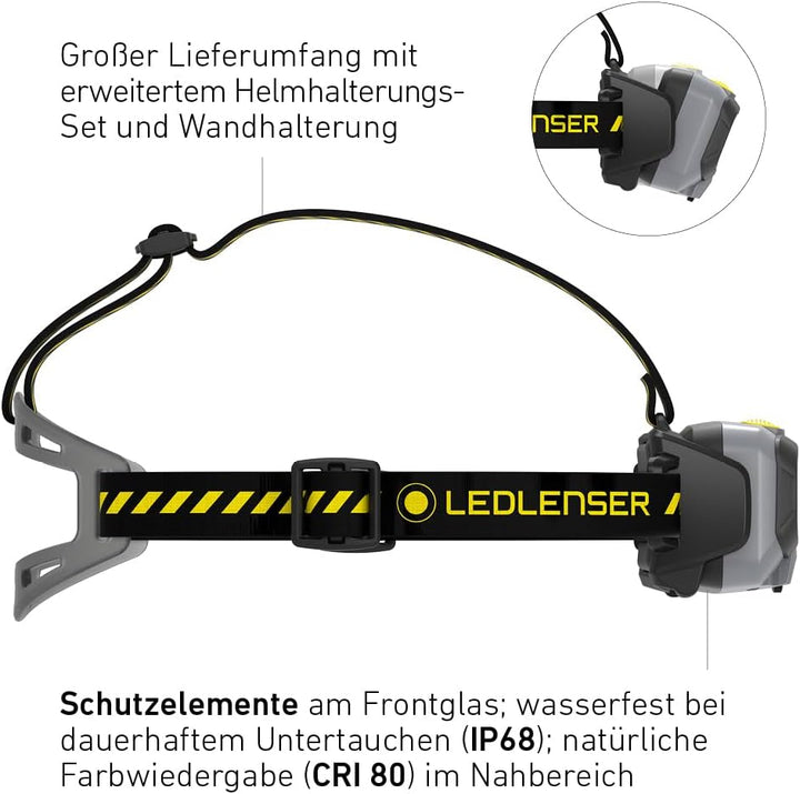 Ledlenser HF8R Work Stirnlampe Led wiederaufladbar | LED Kopflampe 1600 Lumen | Adventure Headlights