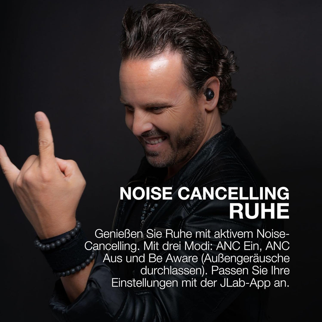 JLab Go Pop ANC In Ear Kopfhörer Bluetooth, Active Noise Cancelling kabellose Kopfhörer 24+ Std. Spi
