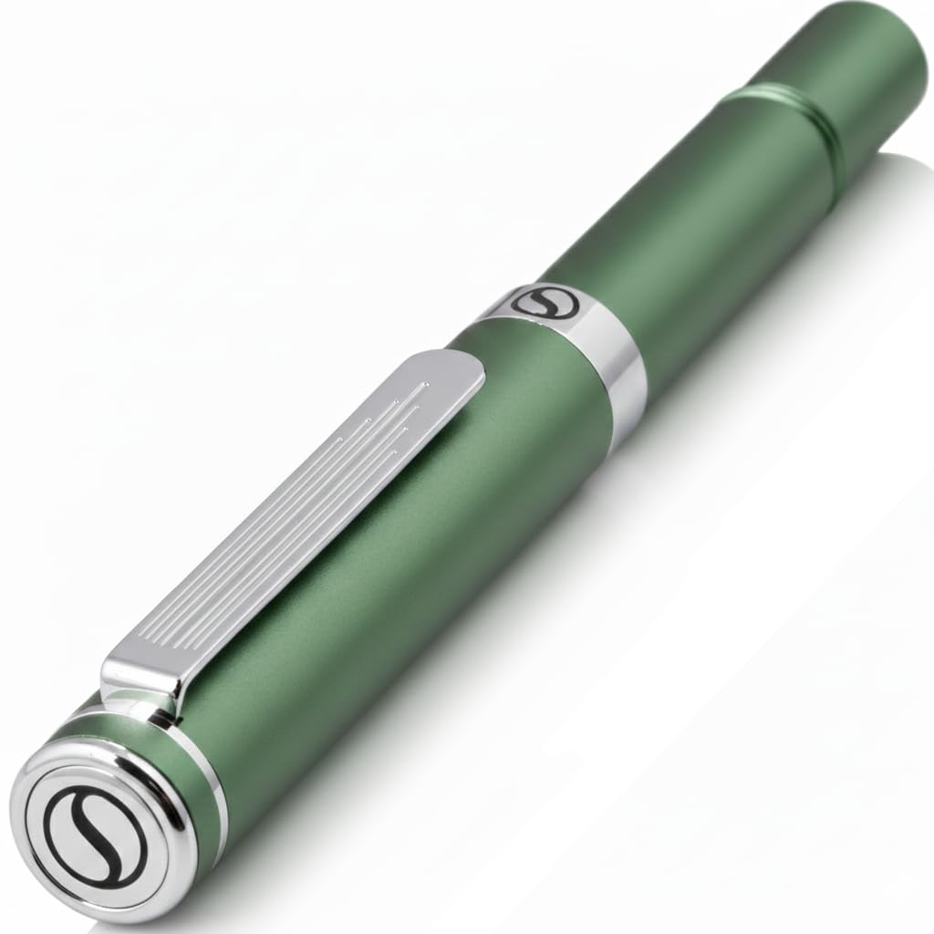 Scriveiner Grün Kugelschreiber EDC Luxus Stift, Taschenkugelschreiber mit Chrom, schönes Schreibstif