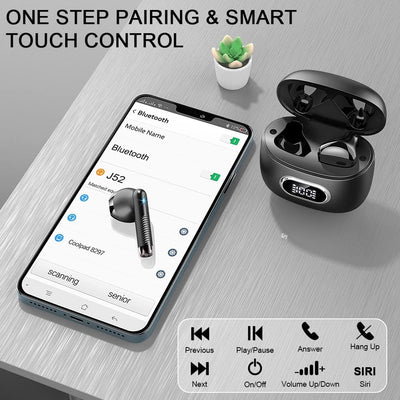 Bluetooth 5.3 Kopfhörer In Ear Kopfhörer Kabellos Bluetooth mit ENC Dual Mic, 2022 Kabellose Kopfhör