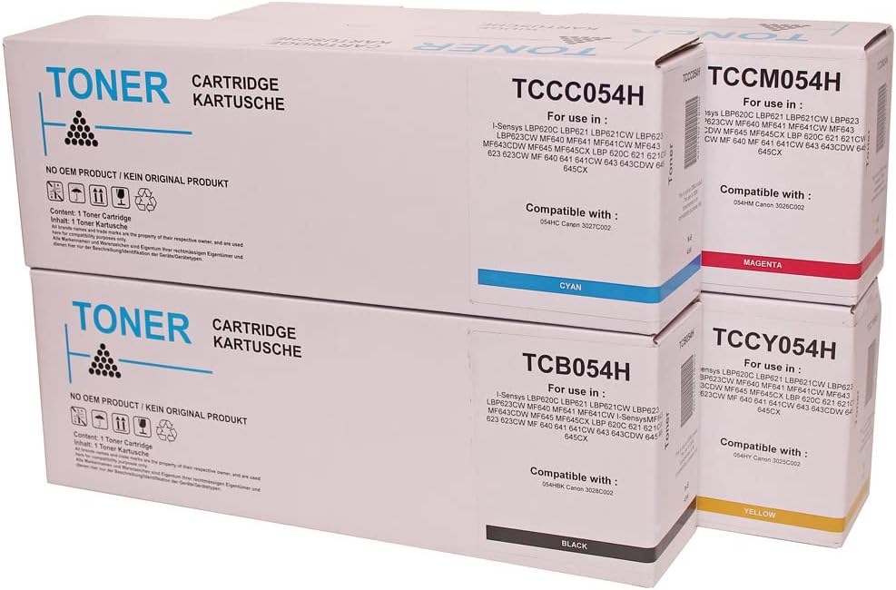 ABC Set 4X alternativ Toner für Canon 054 054H für I-Sensys LBP-620 Series LBP-621CW LBP-623CDW LBP-