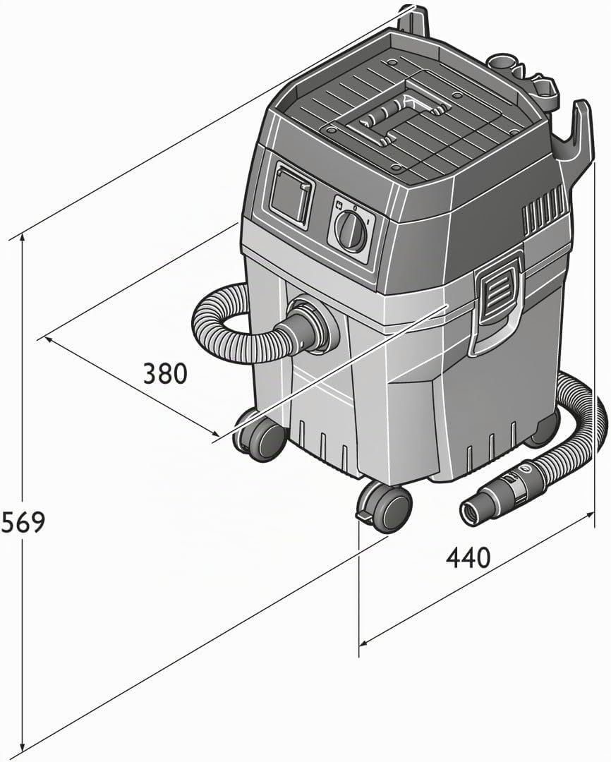 FEIN Nass- / Trockensauger DUSTEX 35L (Industriestaubsauger 1380W, Behälter 32l, extra Steckdose) 92