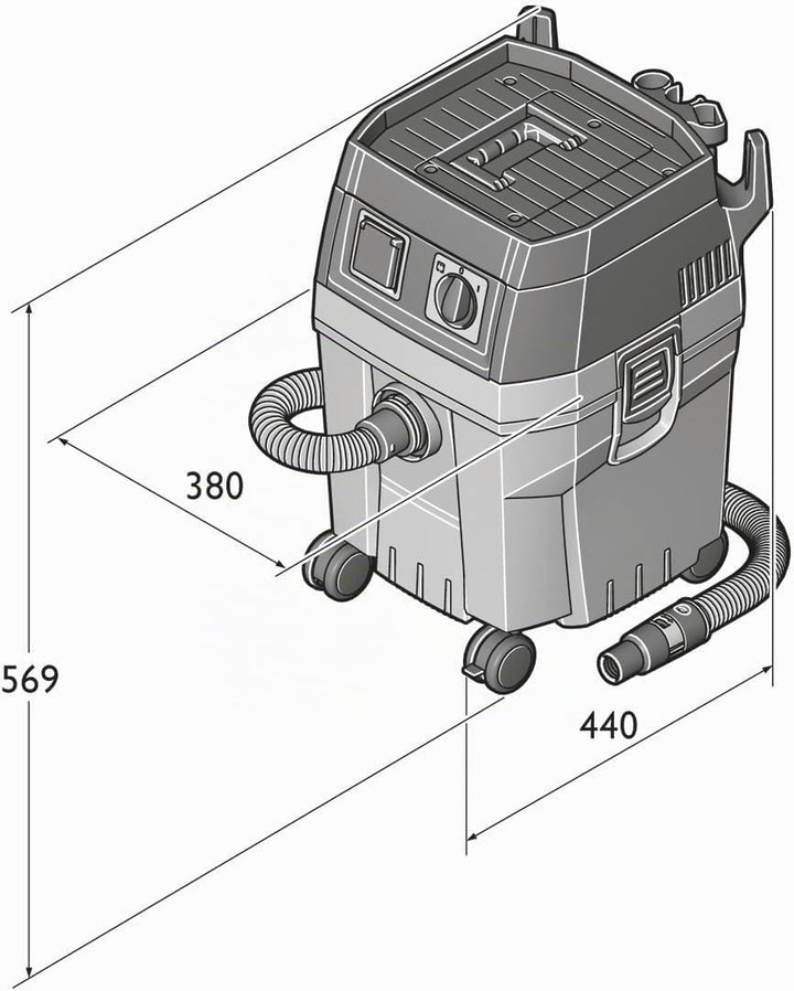FEIN Nass- / Trockensauger DUSTEX 35L (Industriestaubsauger 1380W, Behälter 32l, extra Steckdose) 92