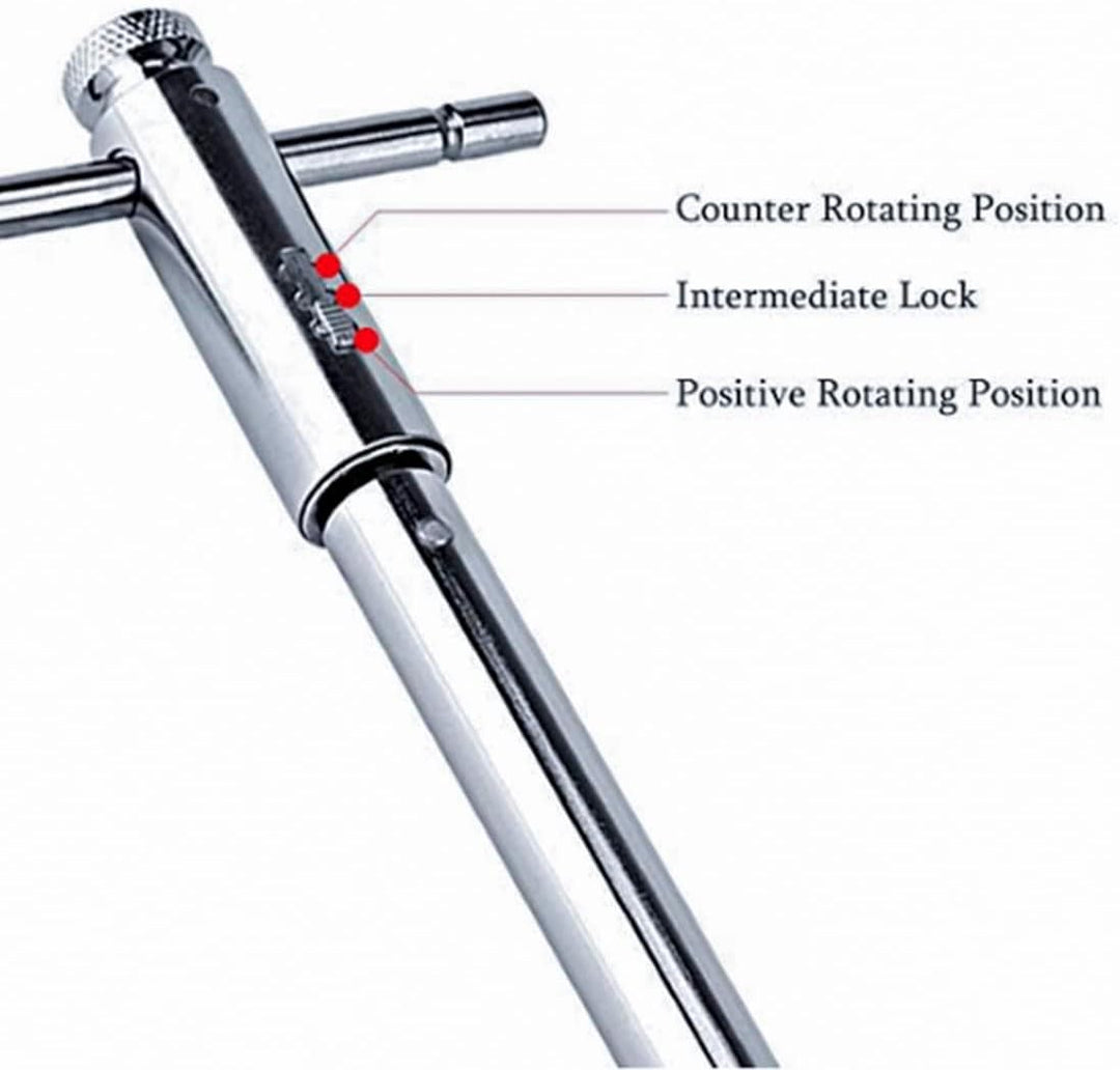 QISF Gewindeschneider Halter | Windeisen | Lang Werkzeughalter mit Gleitgriff für Gewindebohrer | M5