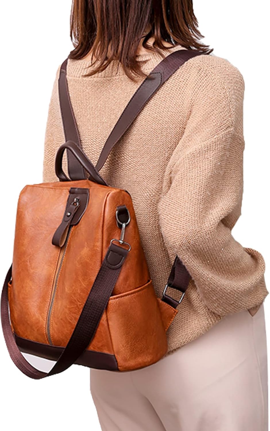 JSNOM Rucksack Damen Klein Elegant: Rucksäcke Wasserdicht Cityrucksack Anti-Diebstahl Leichtgewicht