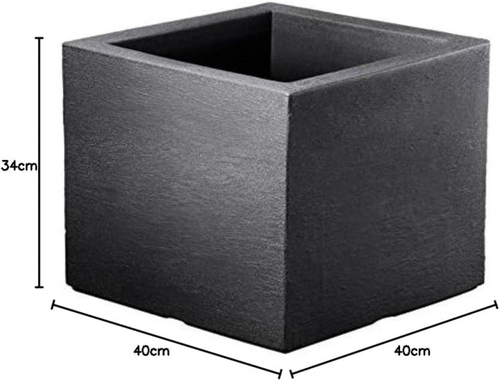 Pflanztopf Kubus quadratisch anthrazit aus Kuststoff (40 x 40 cm)
