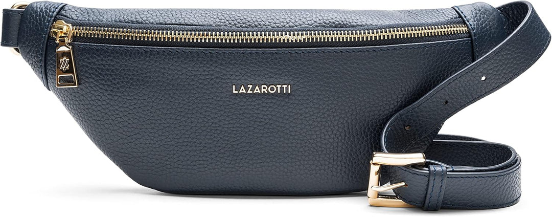 Lazarotti Bologna Leder Gürteltasche Damen | längenverstellbarer Tragegurt | grosse Bauchtasche 31 c