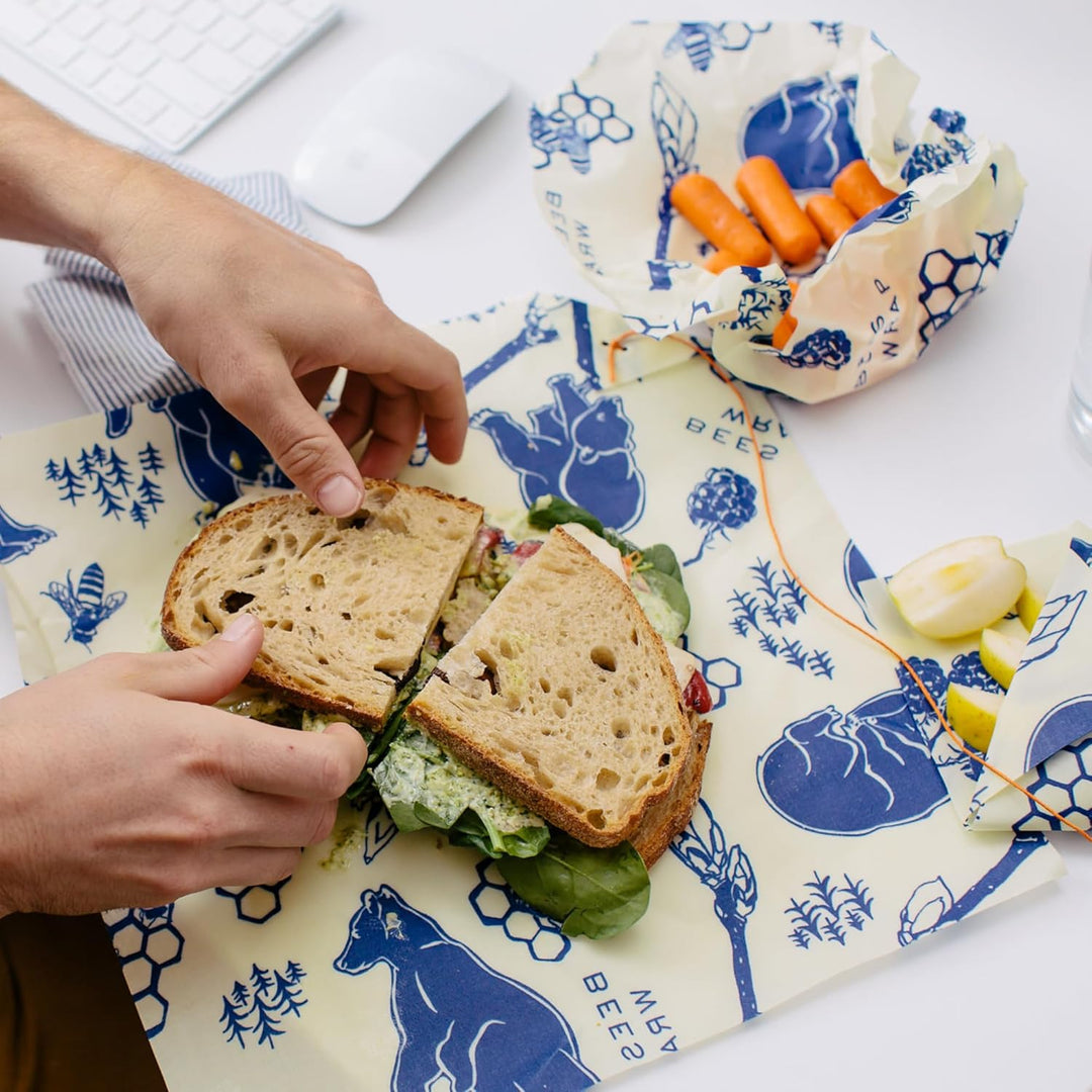 Bees Wrap Bees & Bears Lunchpaket, 3 Stück Bienen und Bären, Bienen und Bären