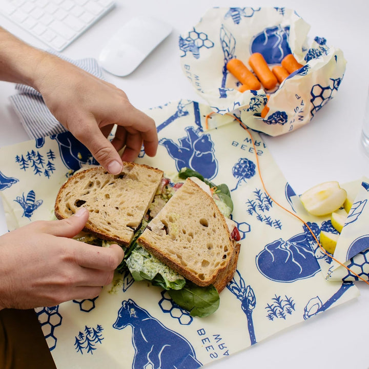 Bees Wrap Bees & Bears Lunchpaket, 3 Stück Bienen und Bären, Bienen und Bären
