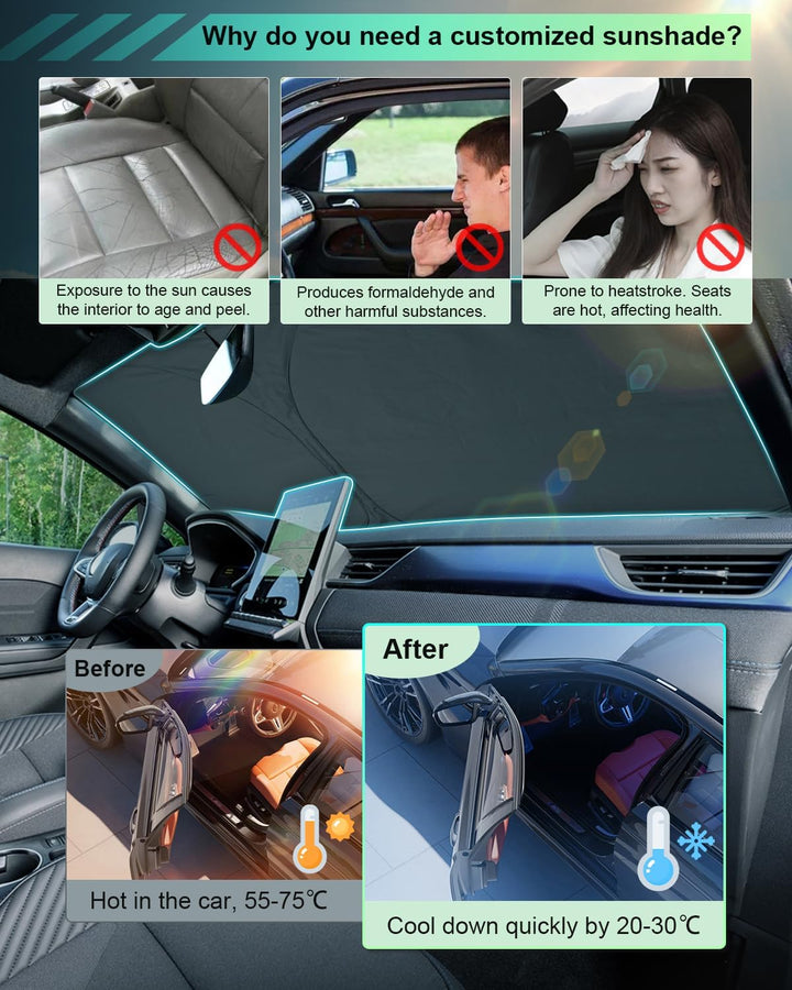 GAFAT Kompatibel mit Renault Captur 2013-2023 Sonnenschutz Frontscheibe Innen, Captur 2 Captur 1 Win