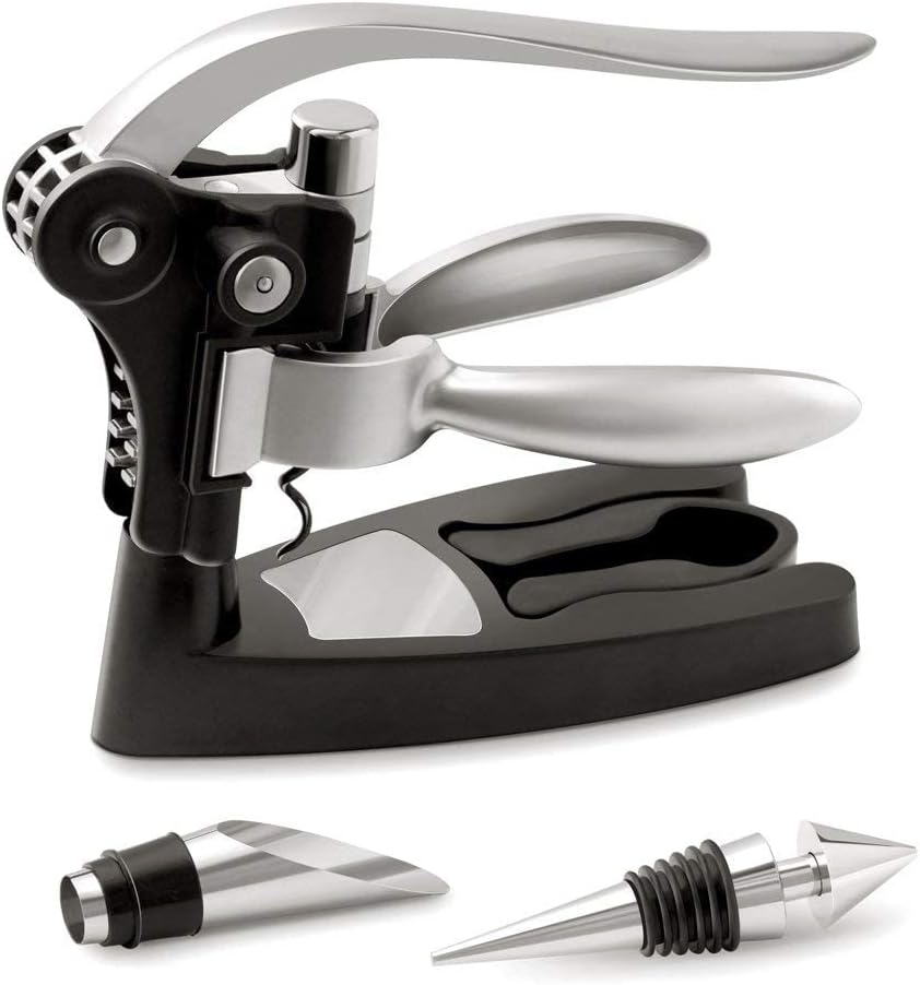 Maverton Weinöffner-Set Weinset Sommelier Set - Geschenkbox Holzbox + 6er Weinzubehörset - aus Bambu