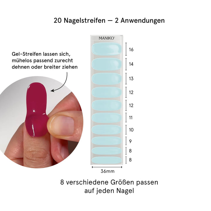 Maniko® UV Gel Strips - Selbstklebende Nagelfolie für bis zu 2 Anwendungen - Vegan & langanhaltend -