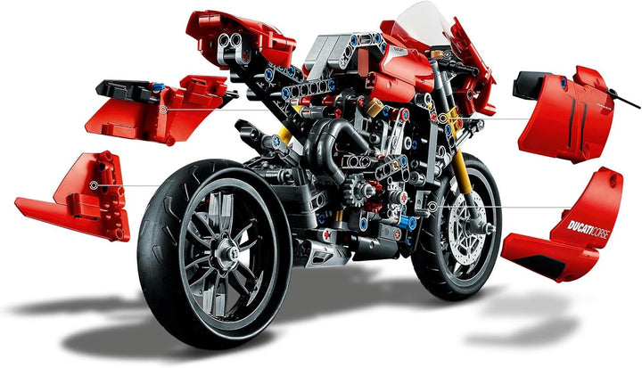 LEGO 42107 Technic Ducati Panigale V4 R Motorrad, Supermotorrad-Schaustück für Sammler, Set für Kind
