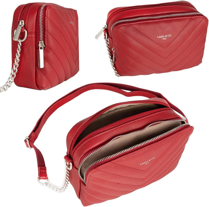 CRAZYCHIC - Damen Gesteppte Umhängetasche - Kleine Handtasche Kette Schultertasche - Frau Steppmuste