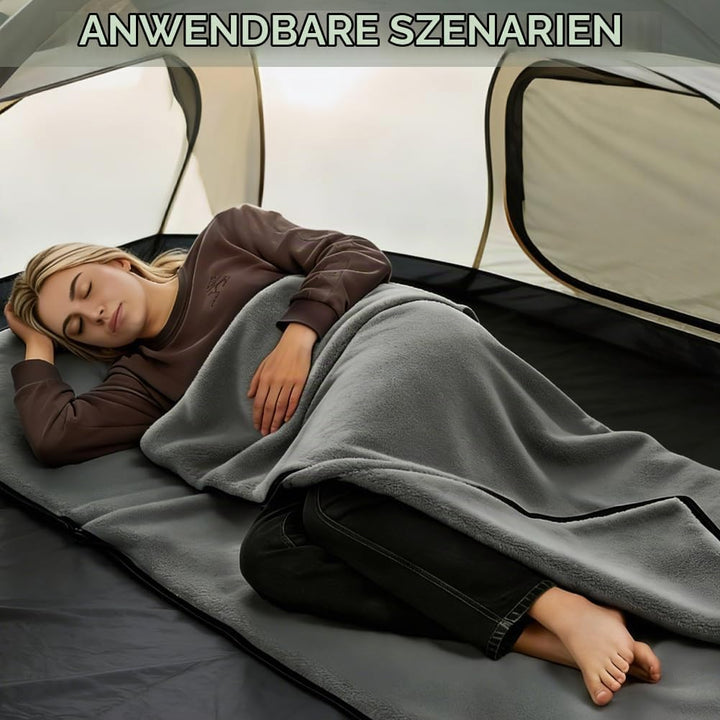 Hüttenschlafsack Baumwolle &amp; Ultralight Inlett Schlafsack – 180x80 cm Kompakter Polarfleece Innensch