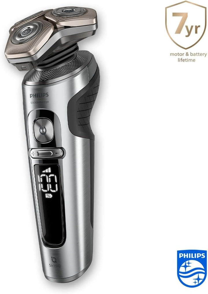 Philips Rasierer S9000 Prestige - Elektrischer Nass- und Trockenrasierer, glänzendes Chrom, Lift & C