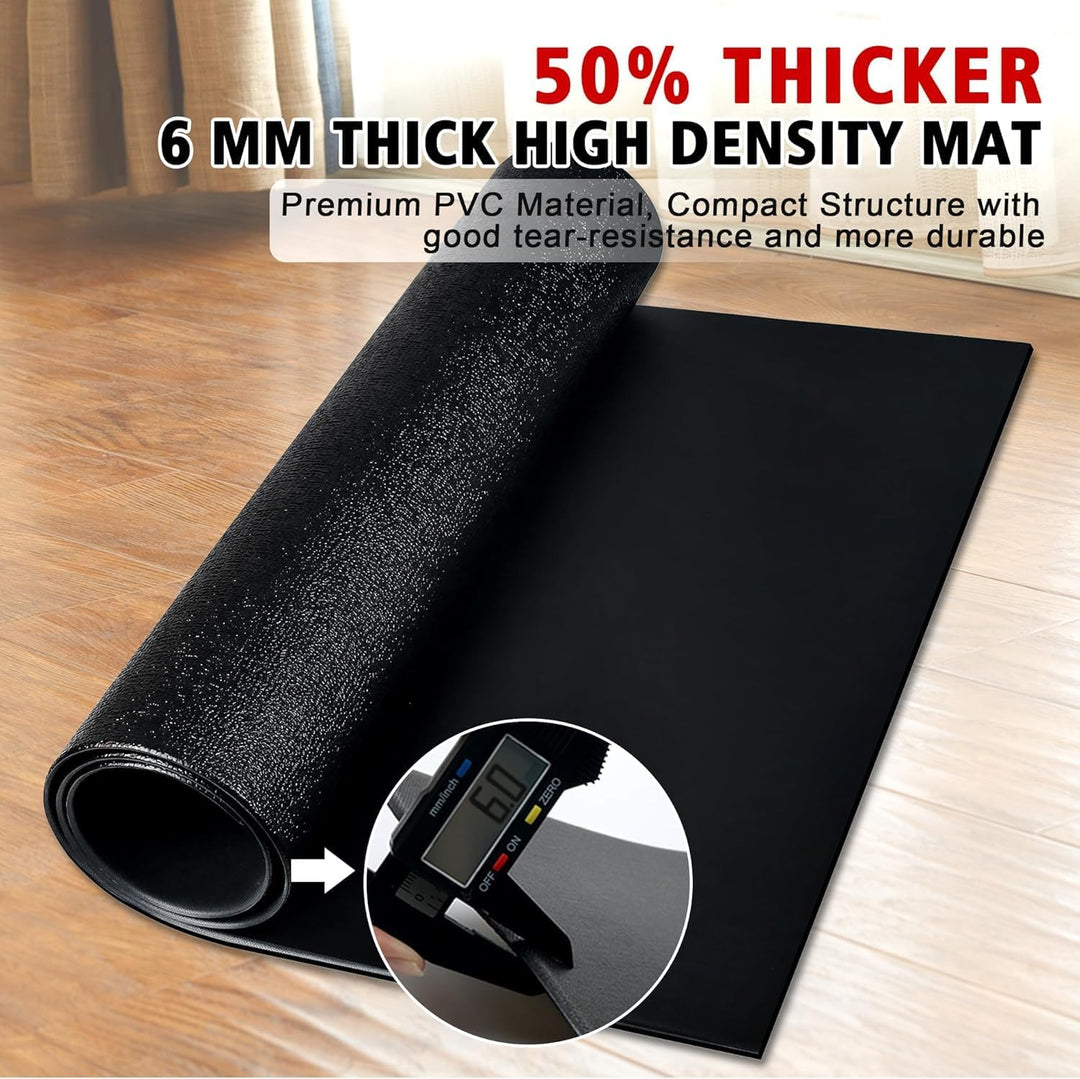Bodenschutzmatte Laufband | 6 mm, 152 x 76 cm Bodenmatte für Sportgeräte, Fitnessgeräte, Schalldämme