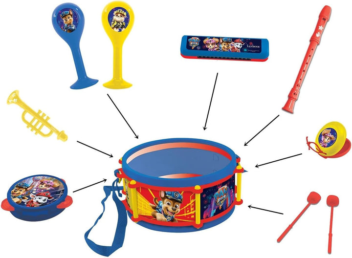 Lexibook Paw Patrol Chase Marshall Musikspielzeug, Musik-Set, 7 Musikinstrumenten (Trommel, Maracas,