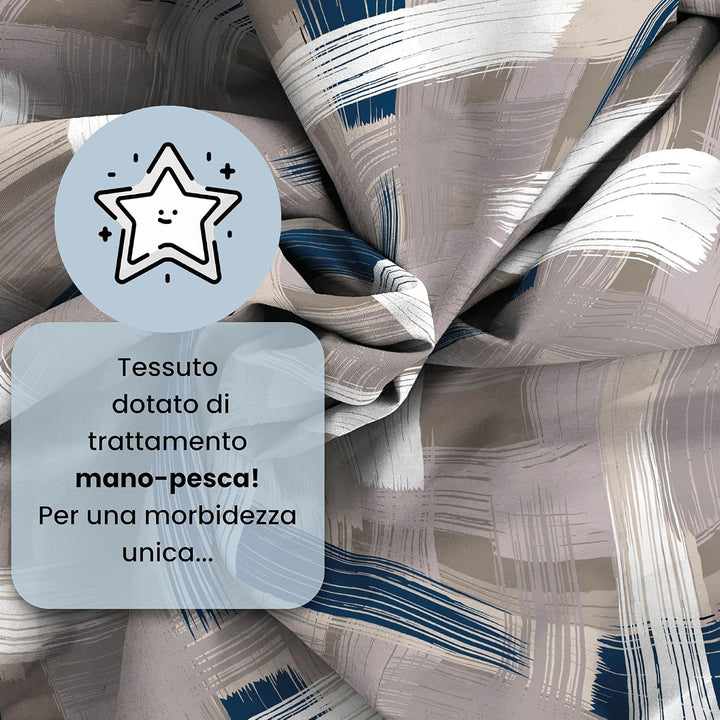 Fantasy Italian Bed Linen Bettwäsche, Pennellate, Einzelne, Mikrofaser, Pinselstrichen Pennellate Ei