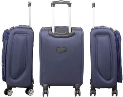 Trendyshop365 Weichgepäck mittlerer Koffer Maribor 68cm 71 Liter 4 Rollen Zahlenschloss Blau Citykof