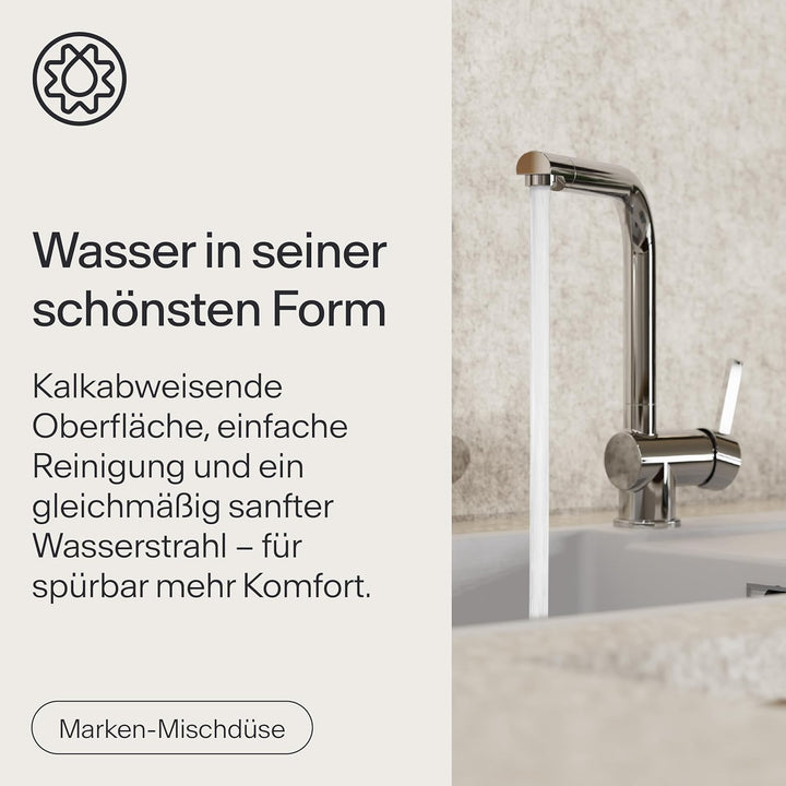 Wasserwerk Küchenarmatur WK4 | Wasserhahn Küche | Spültischarmatur mit Schwenkauslauf | 360° drehbar