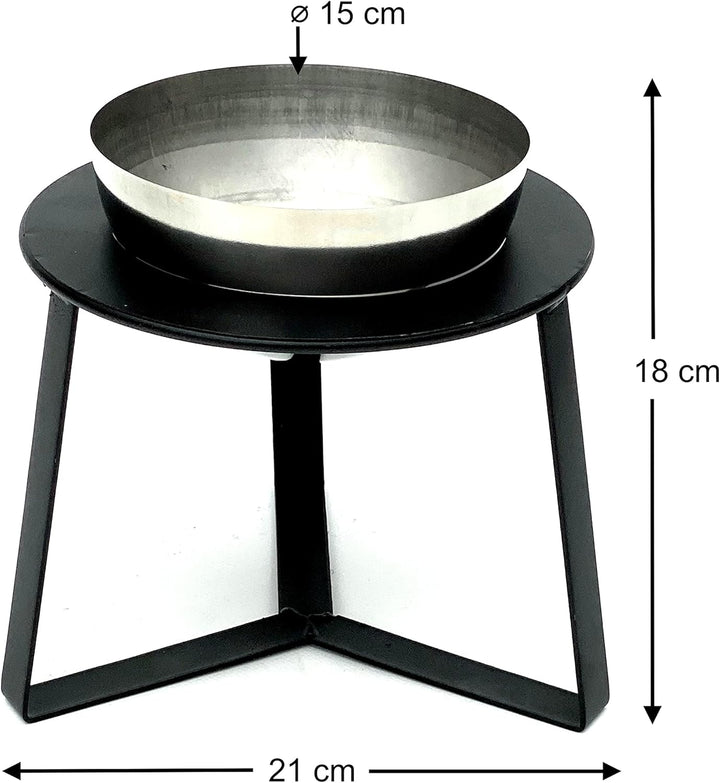 DanDiBo Blumenhocker Metall mit Topf Schwarz Silber 18 cm Blumenständer 96091 S Blumensäule Modern P