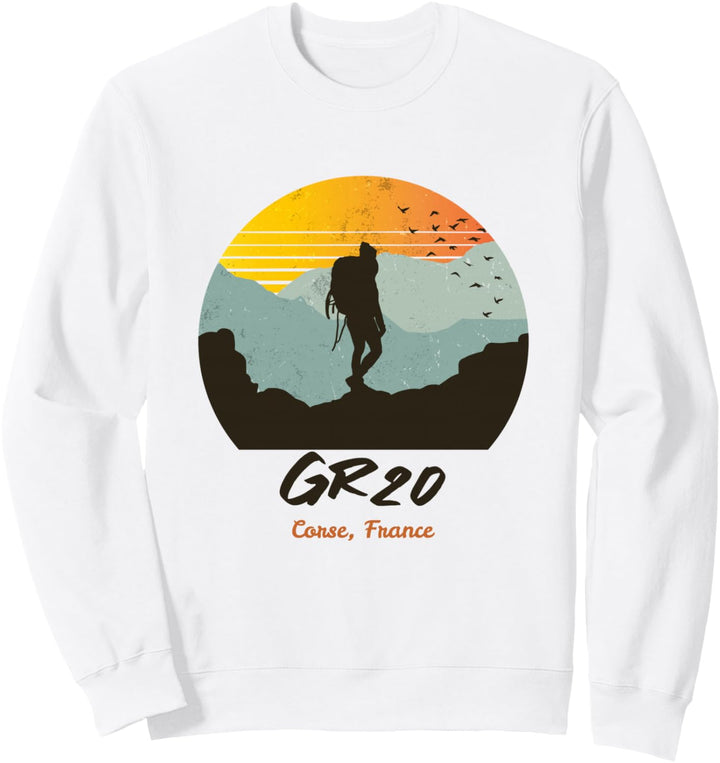 GR20 Corse, Frankreich, weiblicher Wanderer. Sweatshirt