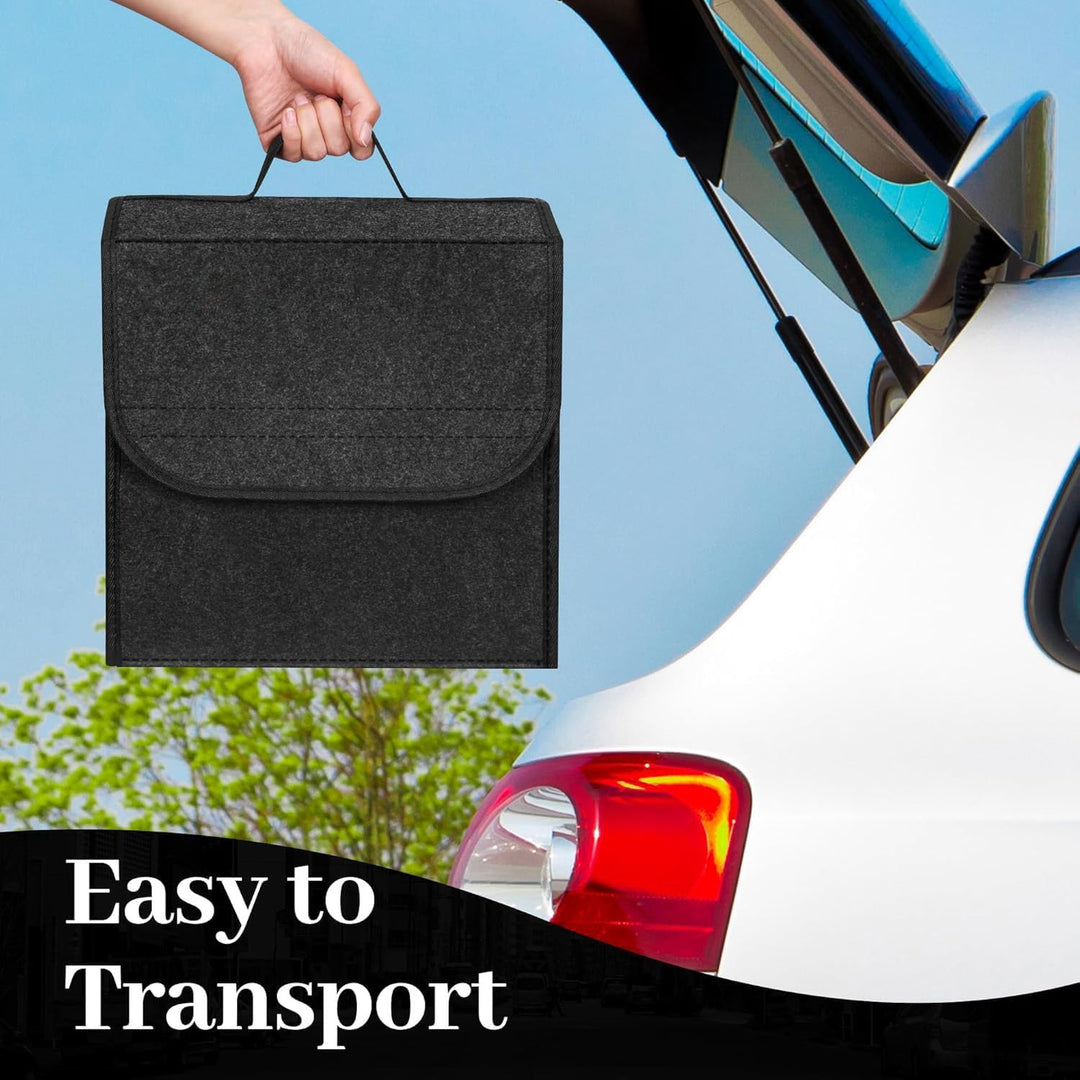 Upgraded Kofferraumtasche Toolbag mit verstärkten Seitenwänden, Nadelfilz Kofferraum-Organizer, Auto