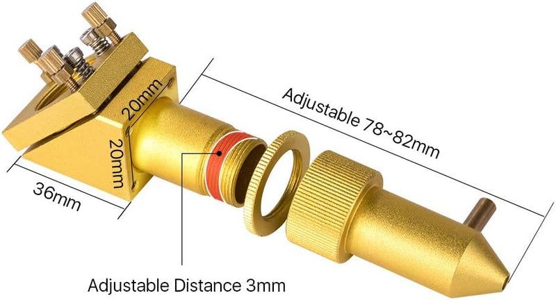 Cloudray CO2 Laser Head CO2 Laserkopfdurchmesser 12-20 mm FL 50,8 mm CO2 Lasergravierer (Laser Kopf