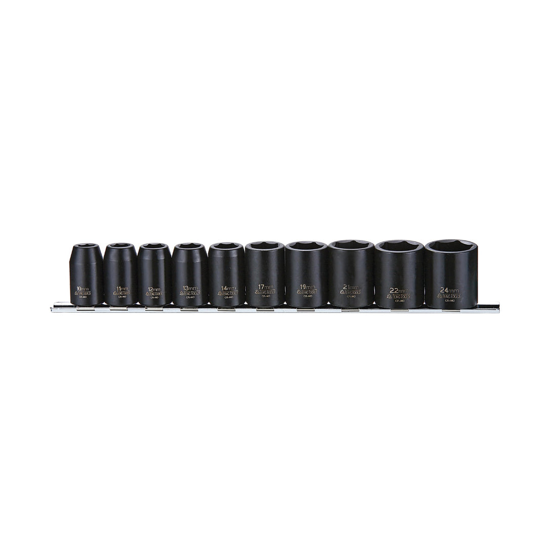 Teng - 9121 Metric Impact Socket Set 10 Stück 1/2in Drive - TEN9121
