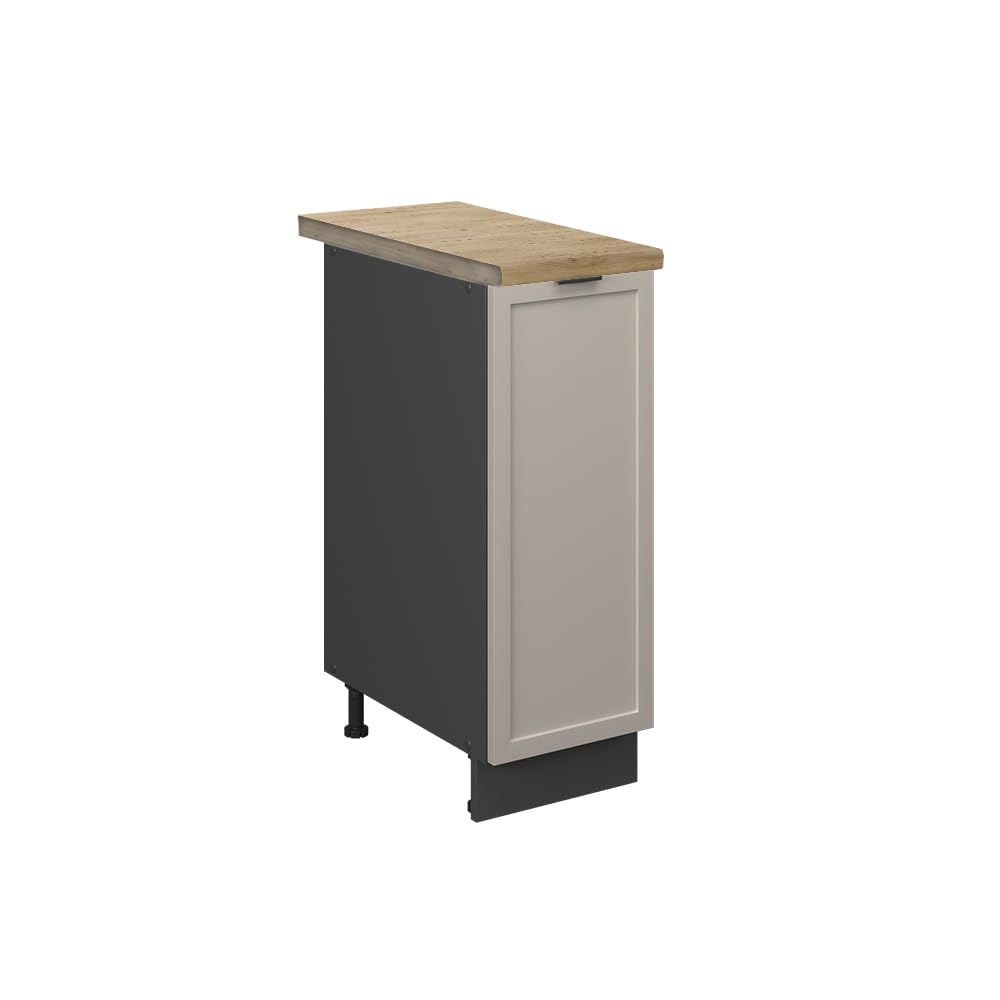 Vicco Apothekerschrank Fame-Line, GrauBeige, 30 cm, AP Eiche, zur Kombination mit weiteren Modulen d