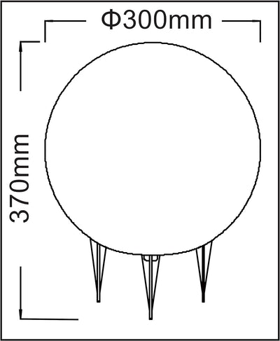 Trango 1er Set 300WB IP65 Gartenkugel in Weiss matt 30cm Durchmesser inkl. je 1x E27 LED Leuchtmitte