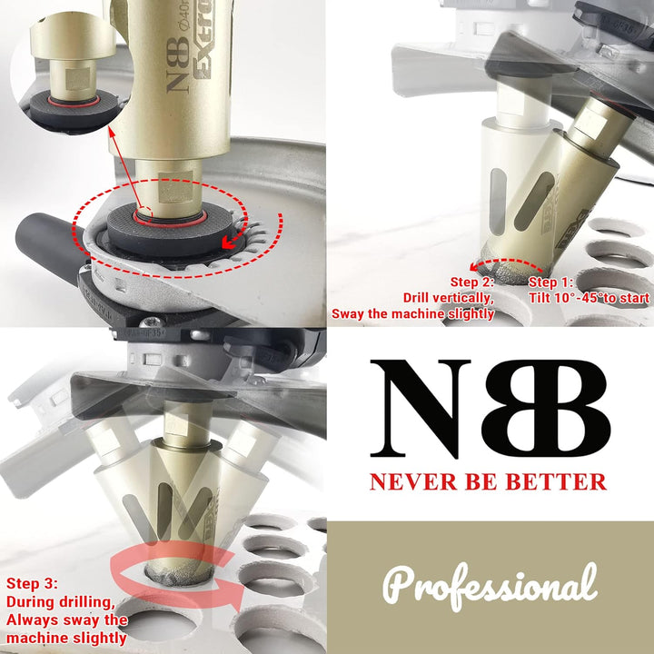 NBB vakuumgelötete Diamant lochsäge mit M14 Diamantbohrer Diamantkrone zum Trocken- oder Nass bohren