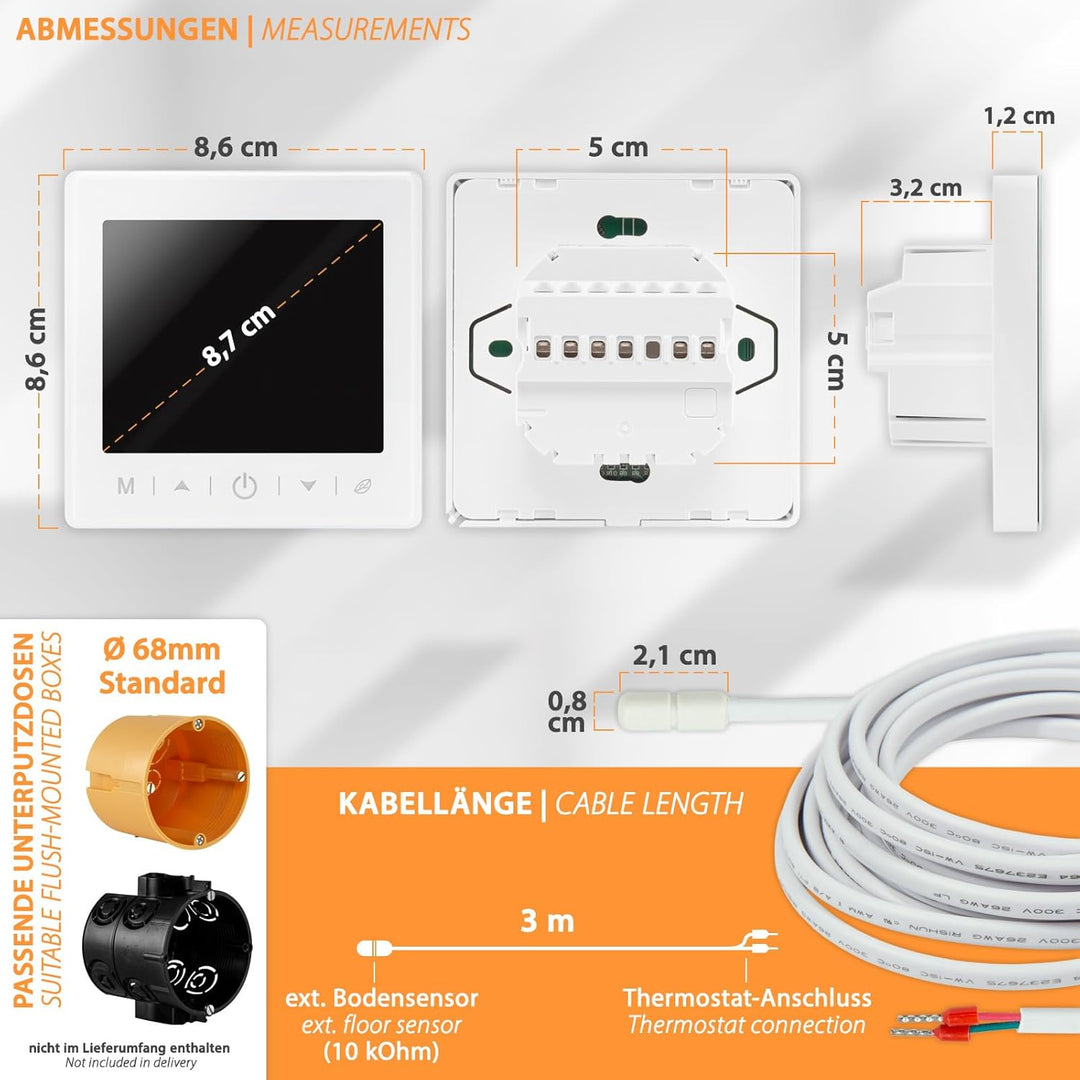 Mi-Heat M2 Raumthermostat WLAN weiss - Alexa Tuya Smart Life Google Home elektrische Fussbodenheizun