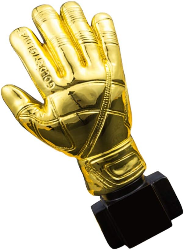 HOMSFOU Gold Award- Troph?e mit Basis- Torhüter- Plattieren von Harz Goalie Handschuhe Form Fussball