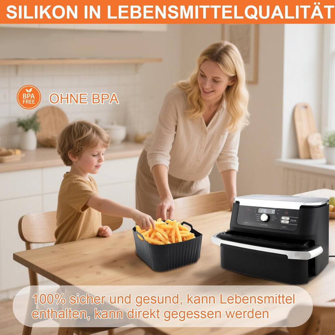 Heissluftfritteuse Zubehör für Ninja 10,4L AF500EU, Airfryer Silikonform für Ninja Foodi Flexdrawer