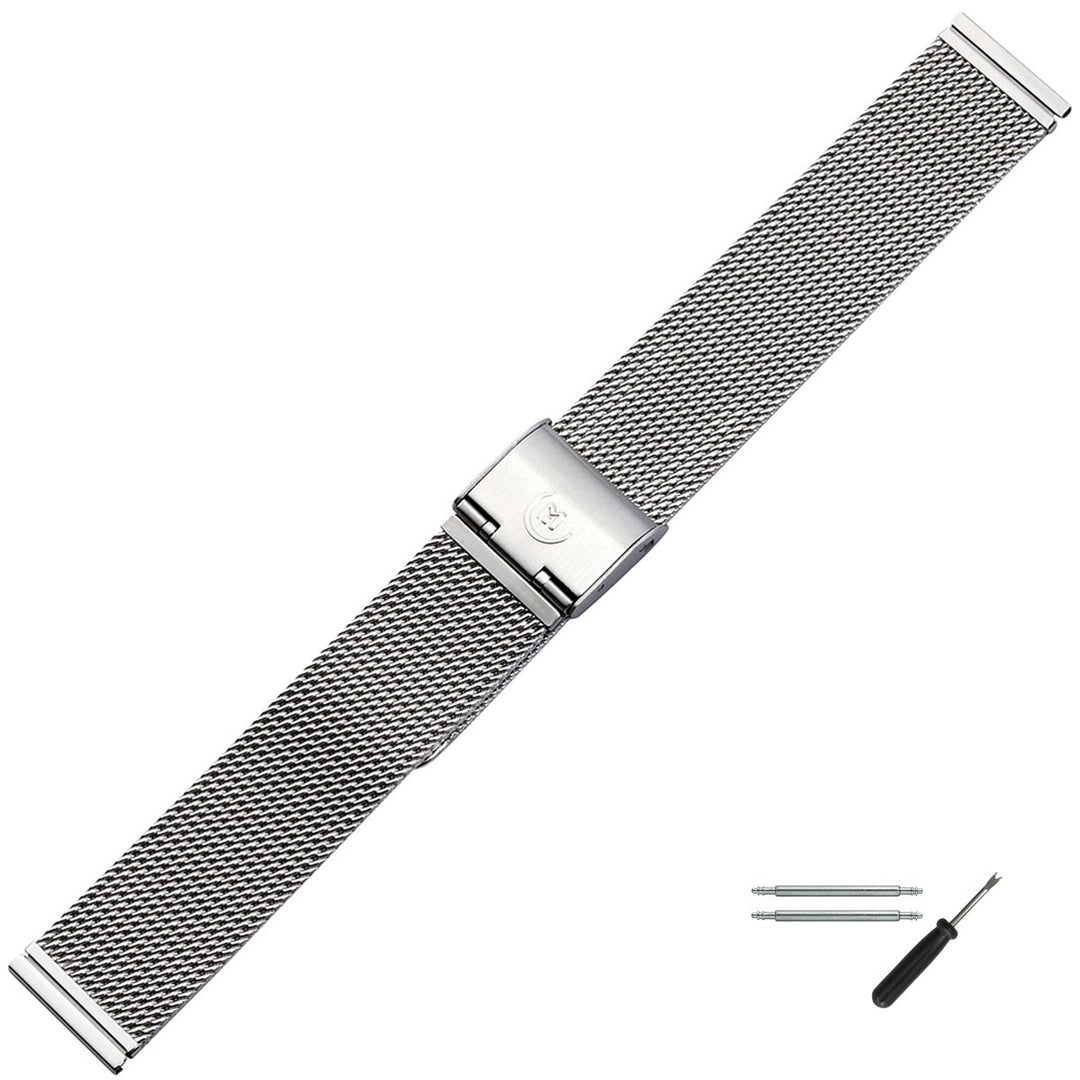 MARBURGER Uhrenarmband 20mm Edelstahl Silber - Werkzeug Montage Set 84904200020