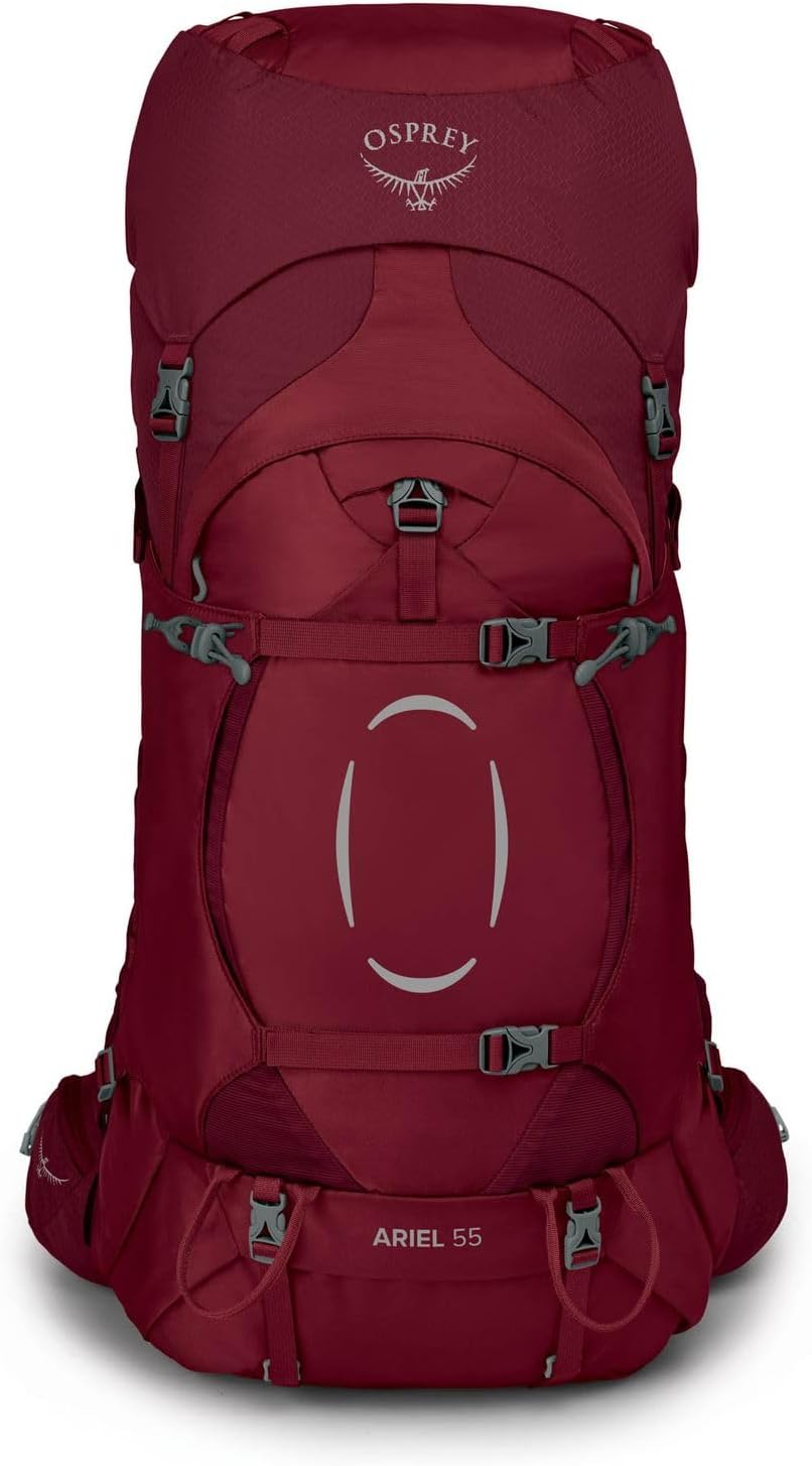 Osprey Ariel 55 Trekkingrucksack für Frauen Claret Red XS-S, Claret Red XS-S