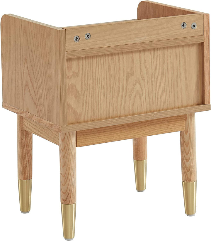 BAÏTA Nachttisch Léon, MDF, Eichenfurnier, buchenholz, L40cm