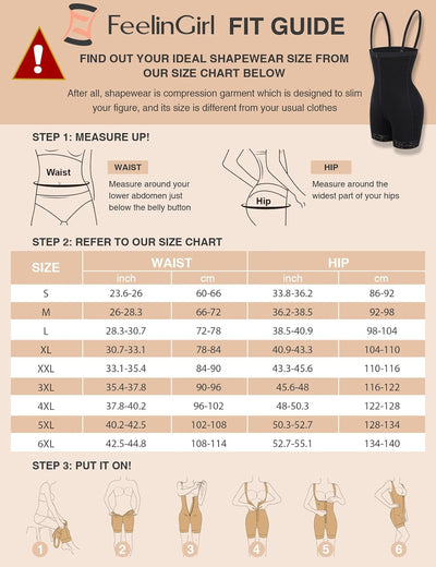 FeelinGirl Miederhose Stark Formend Hohe Taille Shaping Hose Bauchweg für Damen Shapewear mit Abnehm