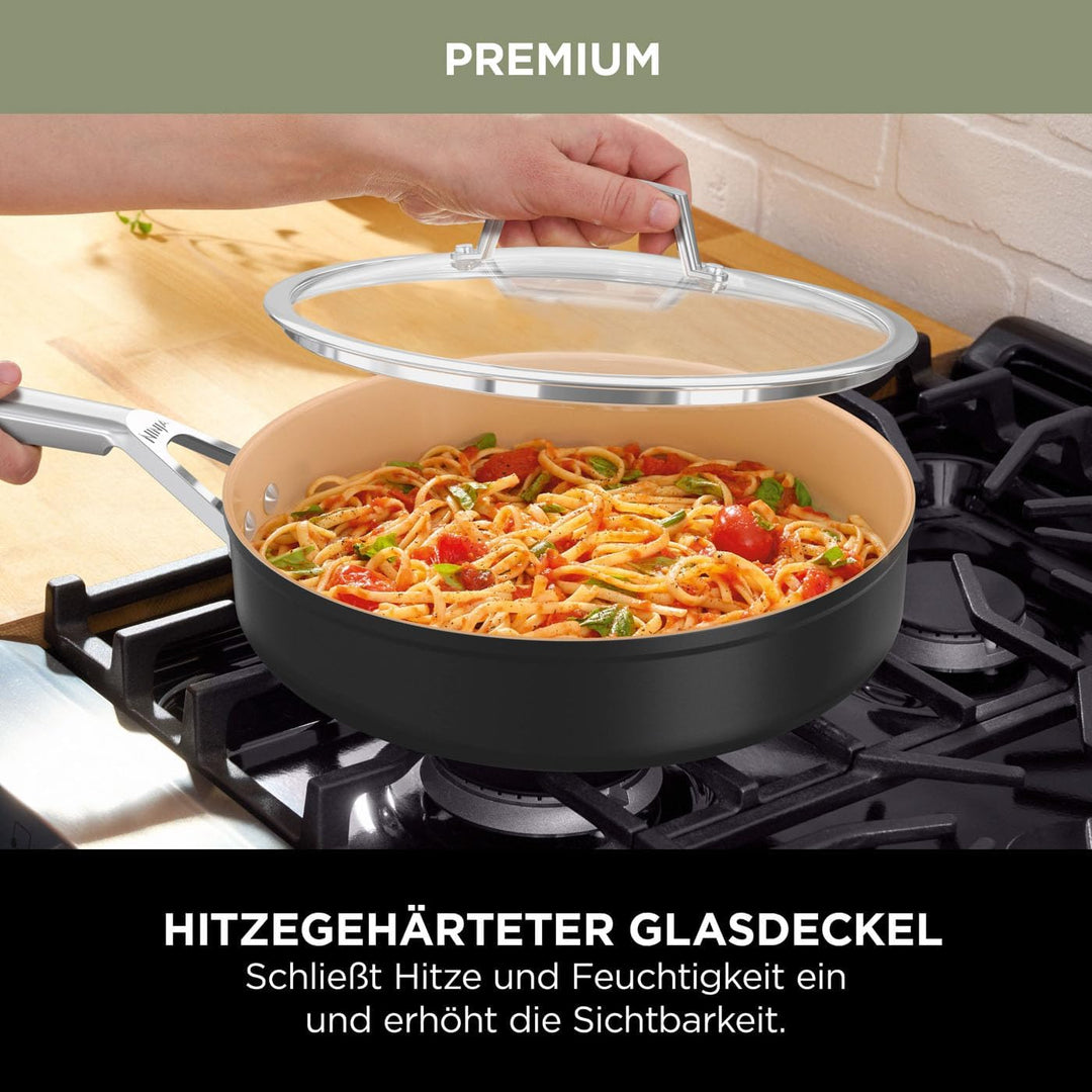 Ninja Extended Life 28cm Keramik-Wok, Wokpfanne antihaftbeschichtet (ohne PFAs, PFOAs, Blei, Cadmium