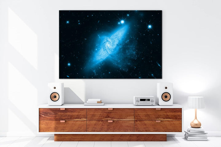 deyoli Dark weite Galaxien mit leuchtenden SternenFormat 80x60 Effekt: Monocrome Blau als Leinwandbi