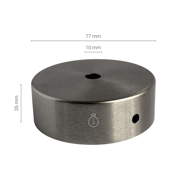 AMARCORDS - 3 Baldachin rosetten aus Metall, Farbe NICKEL, Lampengehäuse komplett mit Kabelklemmenzu