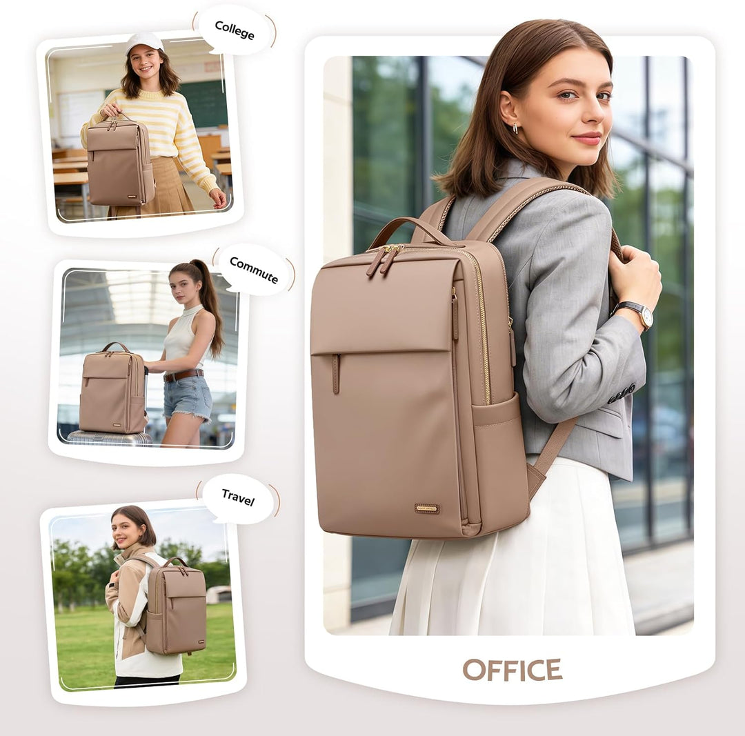 Rucksack Damen Laptop Reise Schulrucksack 15.6 Zoll mit Laptopfach, Wasserdicht Multifunktionaler Lä