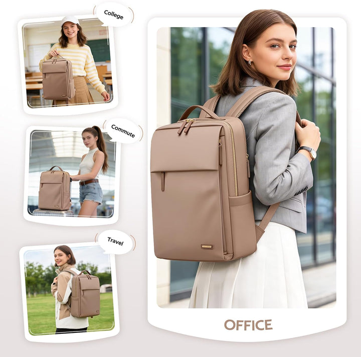 Rucksack Damen Laptop Reise Schulrucksack 15.6 Zoll mit Laptopfach, Wasserdicht Multifunktionaler Lä