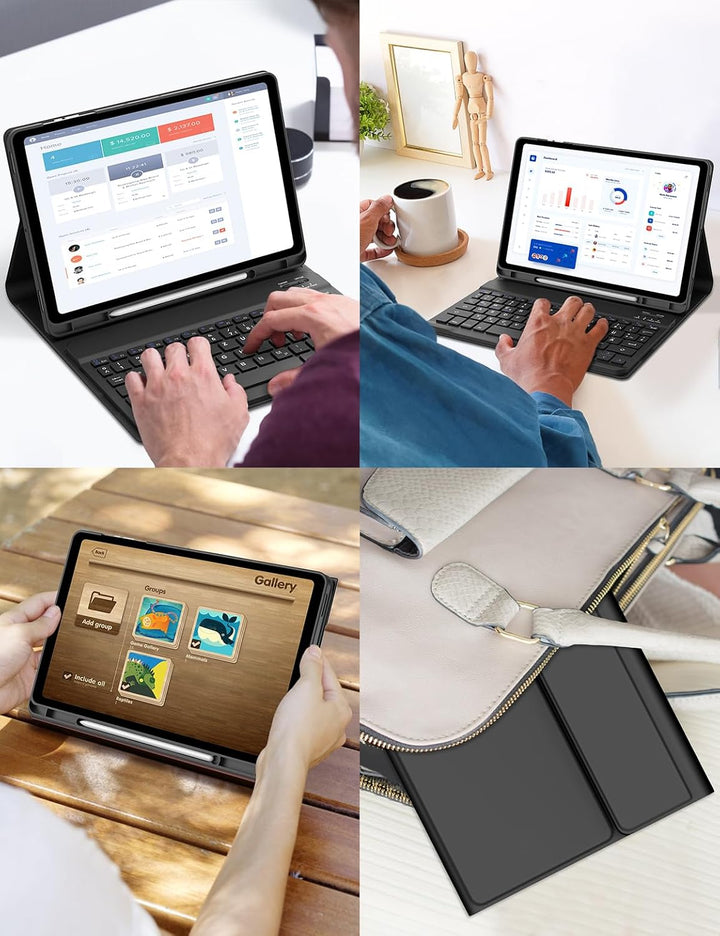 Hülle mit Tastatur für Samsung Galaxy Tab A9 Plus 11 Zoll 2023, QWERTZ Deutsche Magnetisch Abnehmbar