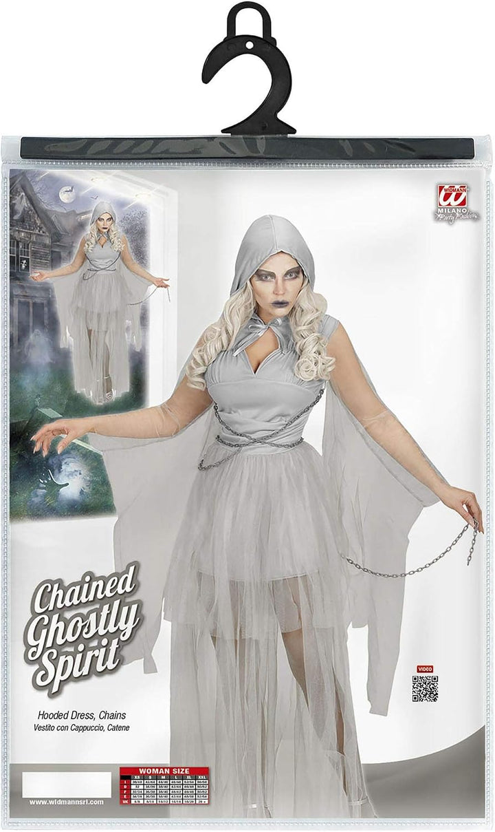 W WIDMANN MILANO Party Fashion - Kostüm Geist in Ketten, Kleid, Gespenst, Faschingskostüme, S
