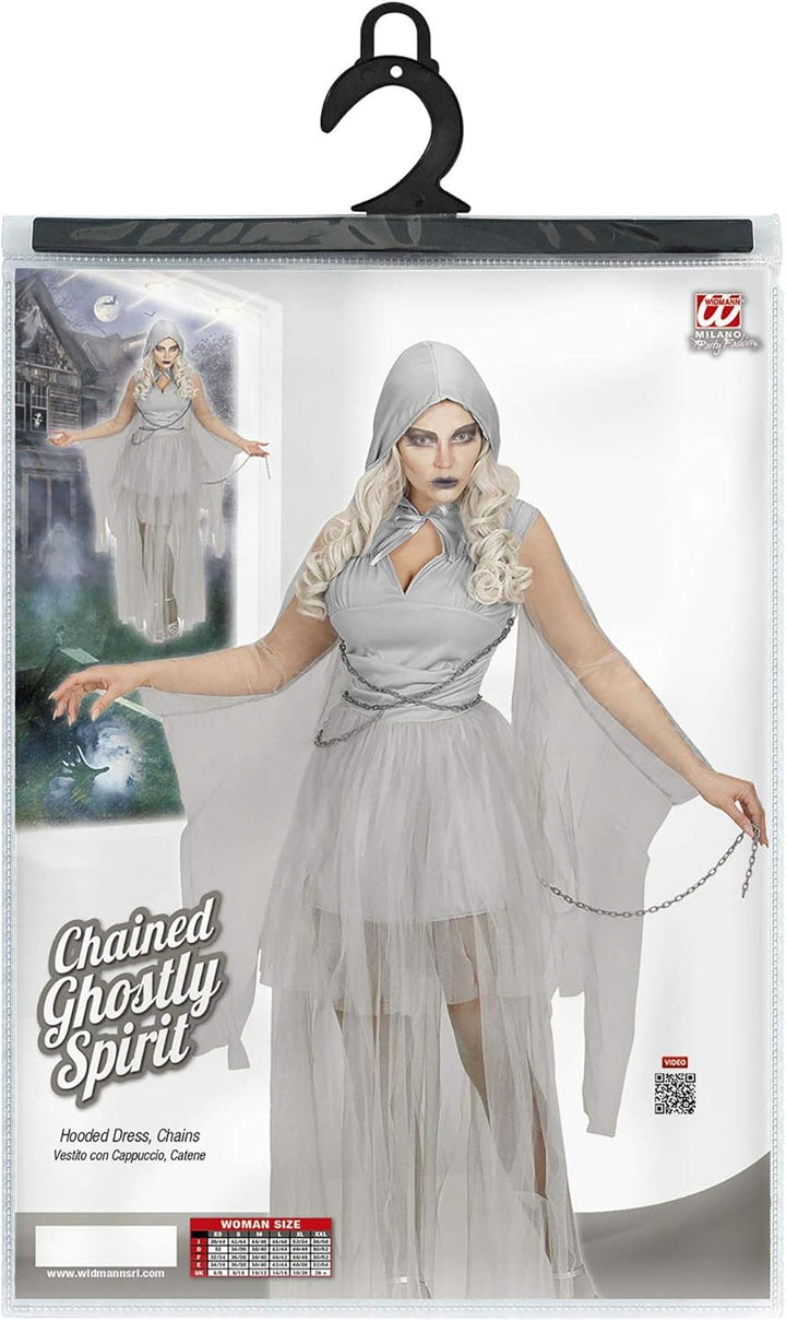 W WIDMANN MILANO Party Fashion - Kostüm Geist in Ketten, Kleid, Gespenst, Faschingskostüme, S