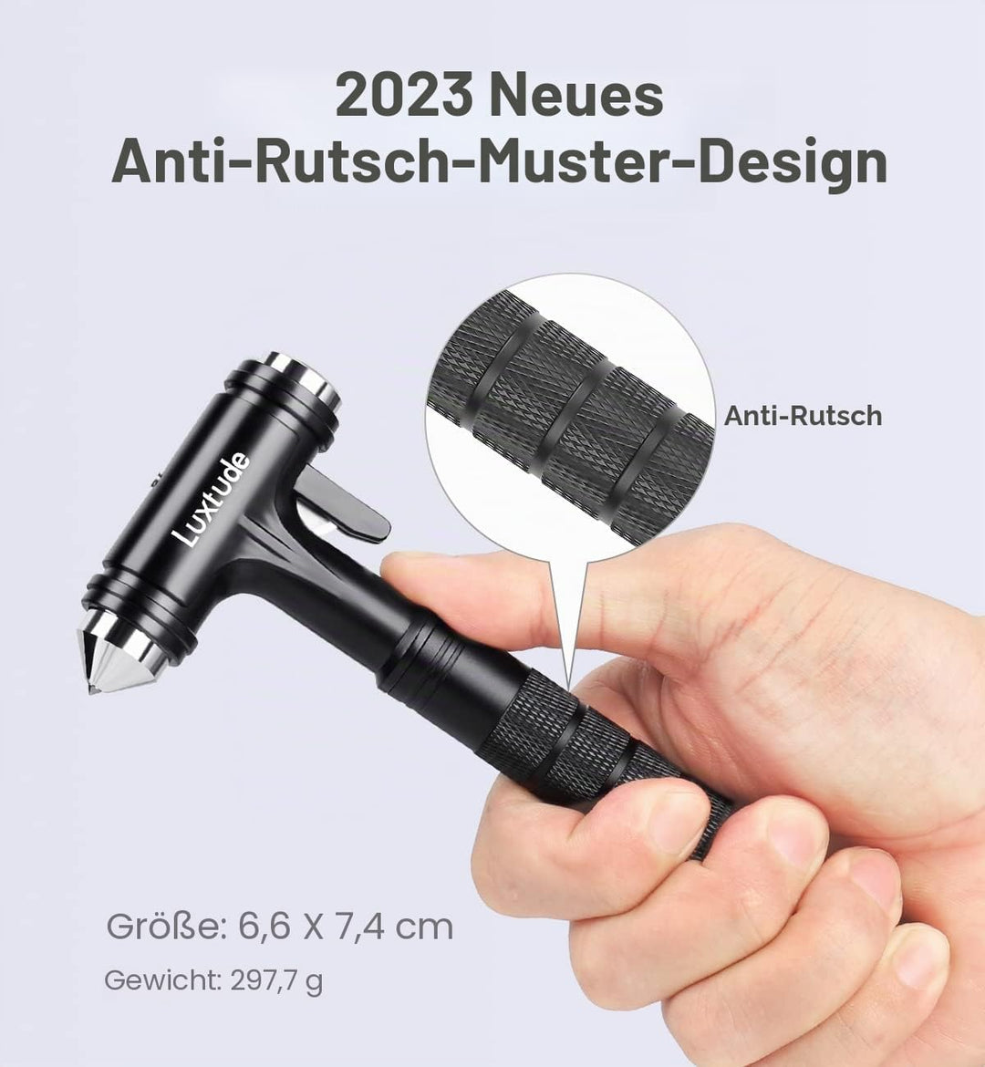 Luxtude Auto Nothammer, Upgrade Gurtschneider Notfallhammer, Glasbrecher Nothammer mit Gurtschneider