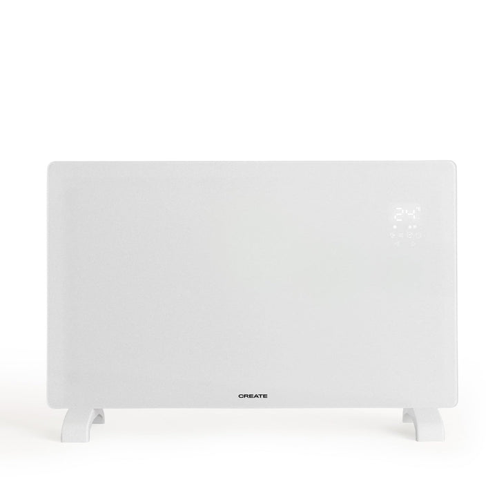 CREATE/WARM CRYSTAL 2000 W/Elektrischer Konvektor aus Glas mit WiFi weiss/LED-Touchscreen, 2 Leistun